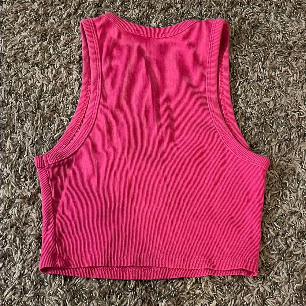 Zara Fuchsia Ribbed Crop Top - Picture 3 of 3